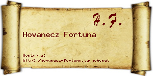 Hovanecz Fortuna névjegykártya